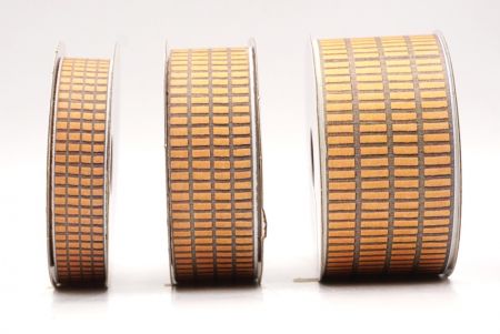 Золота жовта плетена стрічка з блоковим візерунком_AI